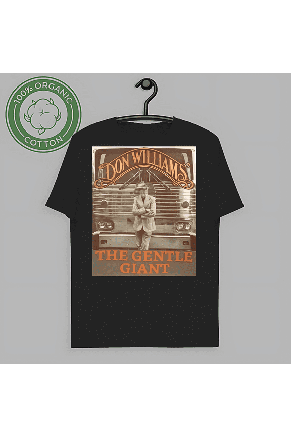 RARE Don WILLIAMS THE GENTLE GIANT T SHIRT - COUNTRY MUSIC- 100% COTTON - BLACK - NEW-TH61415