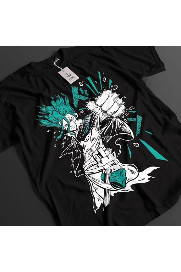 RARE Dr Stone Shirt Senku Ishigami Tshirt Taiju T-Shirt Tsukasa Top Kohaku Anime Tee