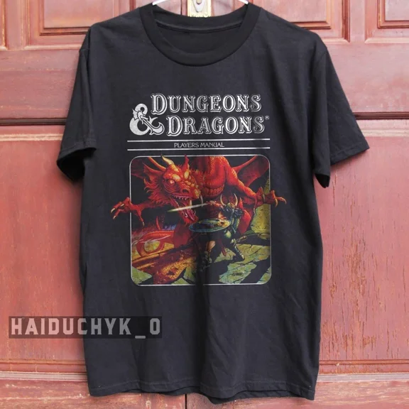 RARE Dungeons & Dragons Players Manua Retro Unisex Black T-shirt - Free Shipping