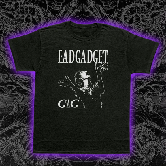 RARE Fad Gadget Gag T-Shirt Industrial Synth Pop Post-Punk Mute Records Music S-5XL