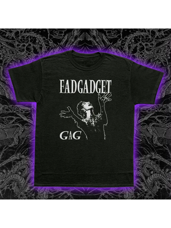 RARE Fad Gadget Gag T-Shirt Industrial Synth Pop Post-Punk Mute Records Music S-5XL