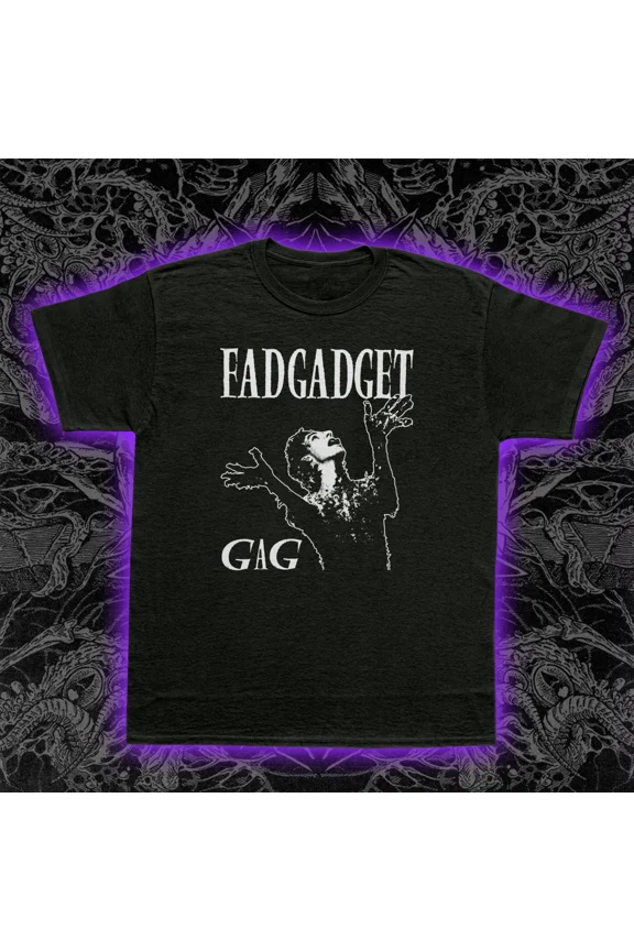 RARE Fad Gadget Gag T-Shirt Industrial Synth Pop Post-Punk Mute Records Music S-5XL