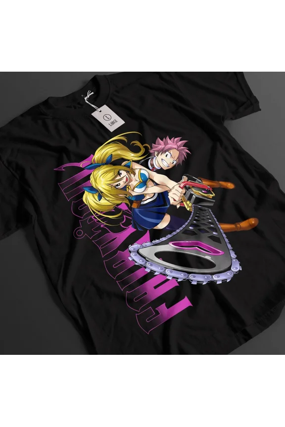 RARE Fairy Tail Shirt Lucy Heartfilia Tshirt Natsu T-Shirt Erza Top Happy Anime Tee