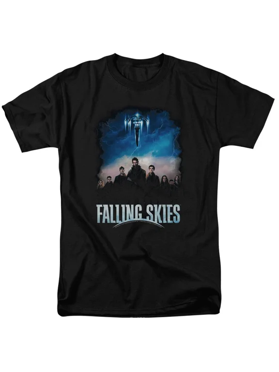 RARE Falling Skies Main Players T Shirt Licensed Sci-Fi Alien TV Show UFO Tee Black