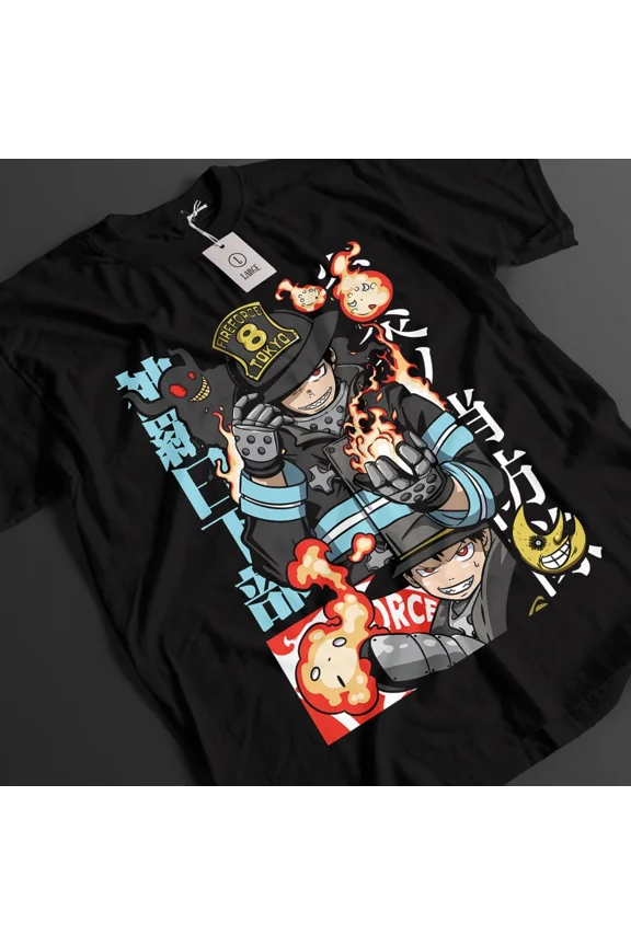 RARE Fire Force Shirt Shinra Tshirt Arthur T-Shirt Maki Top Tamaki Benimaru Anime Tee