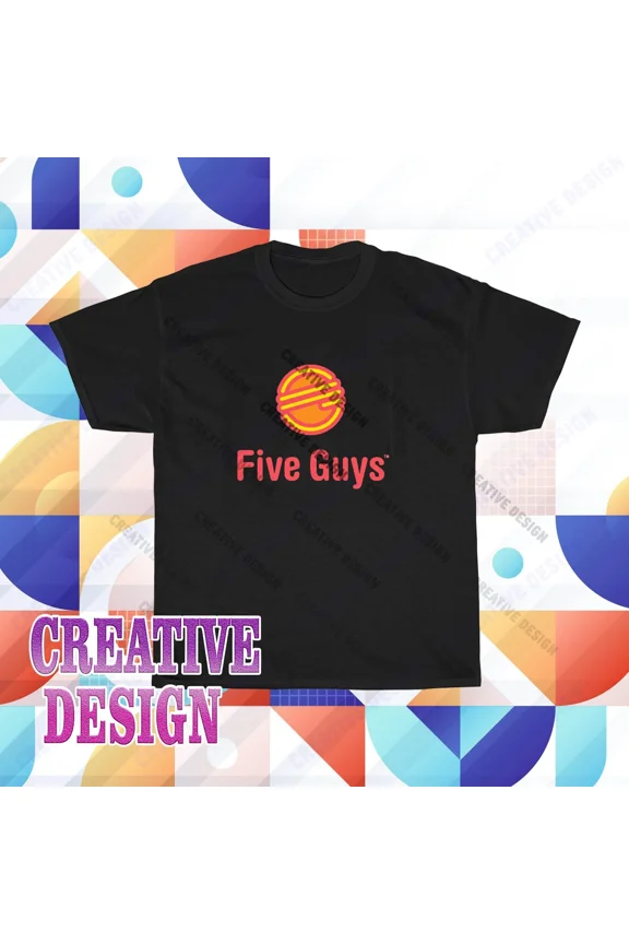RARE Five Guys Burgers Restaurant T-Shirt Logo T- Shirt Funny Size S to 5XL