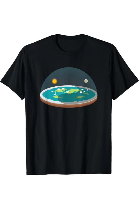 RARE Flat Earth Map: The Truth Is Out There Funny Cotton Tee - MADE IN USA