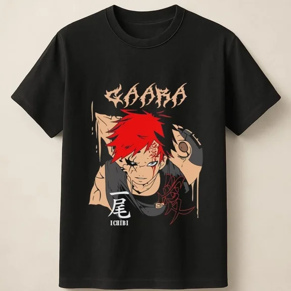 RARE Gaara One-Tailed Beast Warrior Eyes Intense Pose Unisex T Shirt