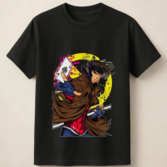 RARE Gambit Comic Art With Energy Aura And Yellow Background Tee Unisex T Shirt