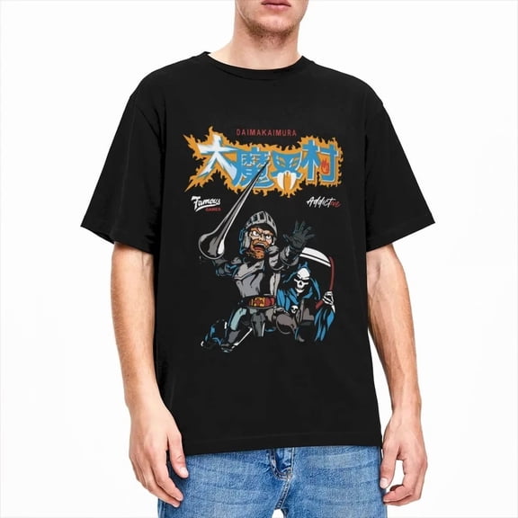 RARE Ghouls N Ghosts Dai Makai Mura Shirt Accessories Men Women's Cotton Vintage Crew