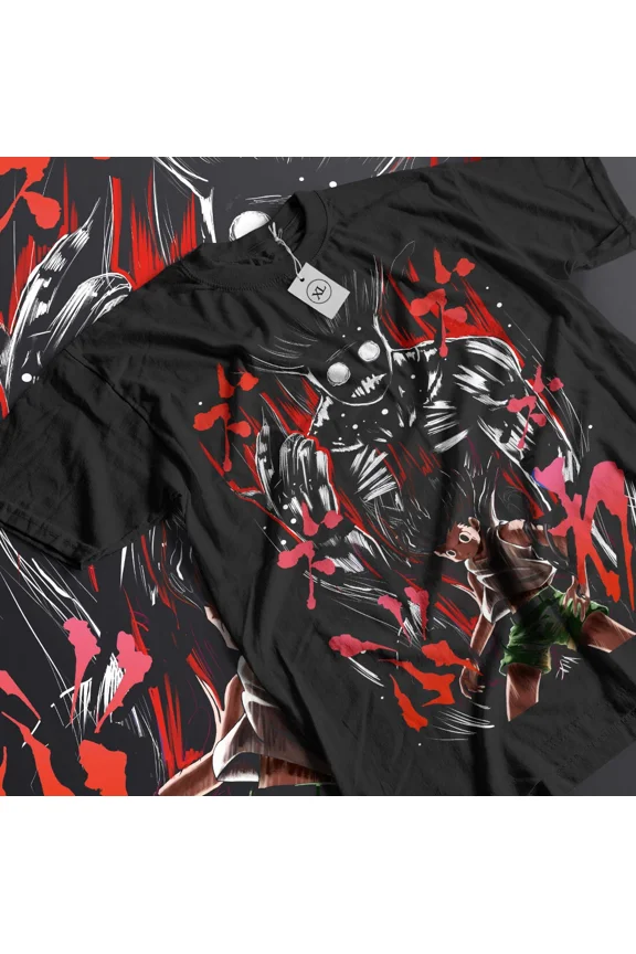 RARE Gon T-shirt Hisoka Killua Hunter Meruem Zoldyck Art Tee Horror Anime Gift Shirt