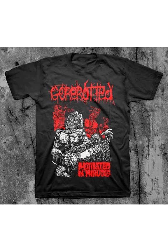 RARE Gorerotted- Mutilated In Minutes Heavy Cotton Black All Size T Shirt TR413