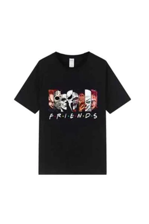 RARE Gothic Friends Horror T Shirt Women Wicca Punk Clothes Cool Halloween Edgy Graph