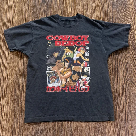 RARE HOT! 90s Vintage Cowboy Bebop Unisex Black T-shirt Size S-5XL