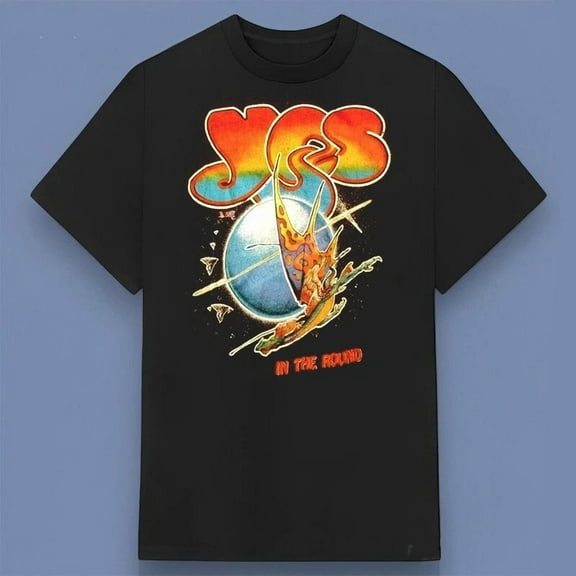 RARE HOT! Yes In The Round Band T-Shirt Gift For Friends & Family Full Size S-4XL