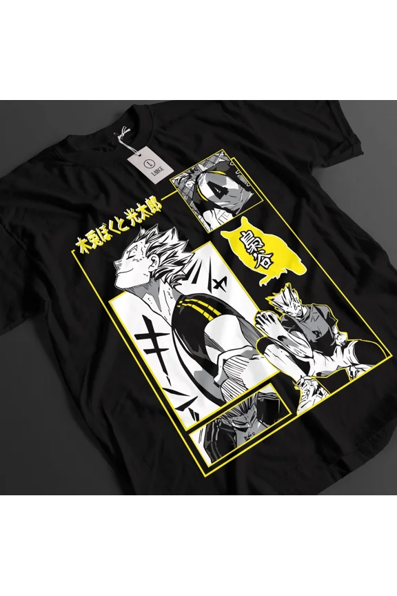 RARE Haikyuu Shirt Shoyo Hinata Tshirt Kageyama T-Shirt Tsukki Kuroo Sport Anime Tee