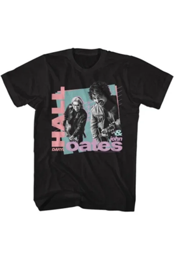RARE Hall and Oates Rockin Out 80's Shapes Black T-Shirt