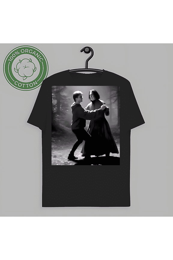 RARE Harry and Snape Dancing Unisex Tee, Funny Potter Fan Shirt, Hogwarts Gift Top, Novelty Wizard Graphic Tshirt, Quirky Movie Fan Apparel-TH58852