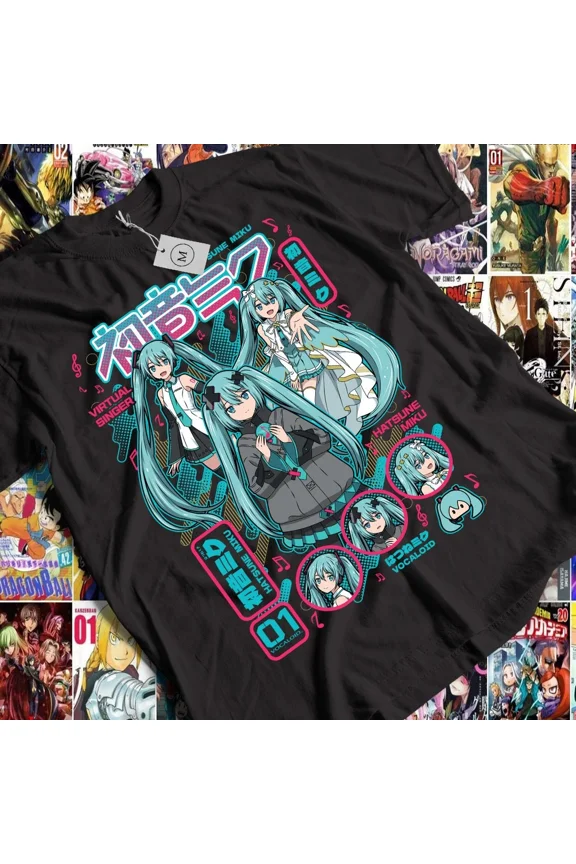 RARE Hatsune Miku T-Shirt Anime Girl Kawaii Project Diva Vocaloid Gift Shirt All Size
