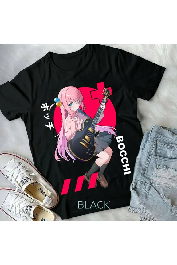 RARE Hitori Gotou Bocchi the Rock T-shirt Yamada,Nijika Ijichi Anime Girl All Size