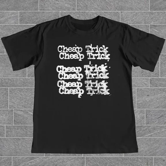 RARE Hot Cheap Trick Stacked Logo T-Shirt Short Sleeve Black S-5XL Unisex