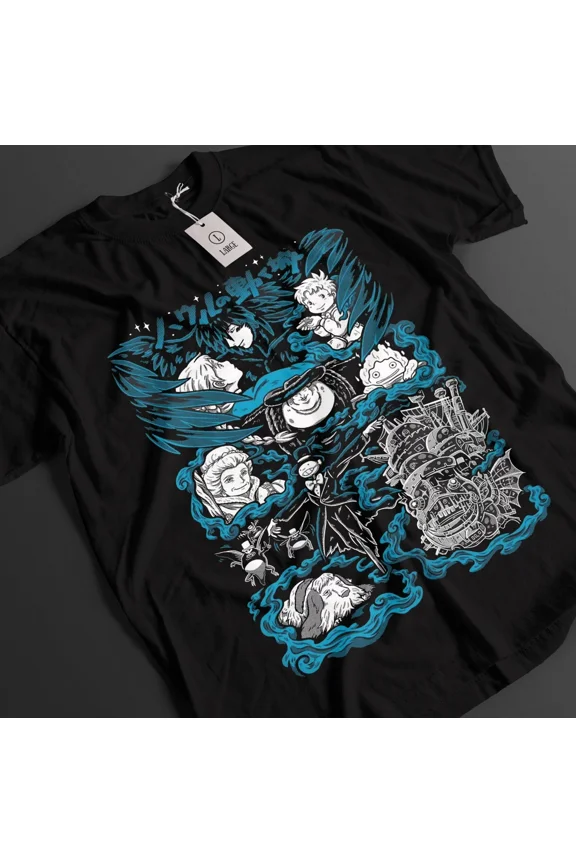 RARE Howl's Moving Castle Shirt Howl Tshirt Sophie T-Shirt Calcifer Ghibli Anime Tee