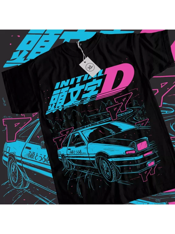 RARE Initial D Itsuki Fujiwara T-Shirt Anime Manga Movie Unisex Black Shirt XS - 5XL