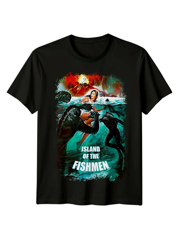 RARE Island of the Fishmen (1979) Movie Poster Inspired T-Shirt Retro 80s Tee