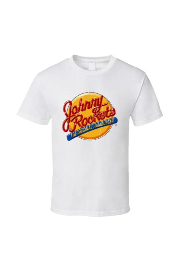 RARE Johnny Rockets Fast Food Restaurant Distressed Look T Shirt