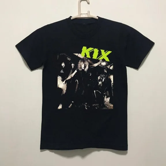 RARE Kix Band Rock T-shirt Black Cotton Gift For Fan