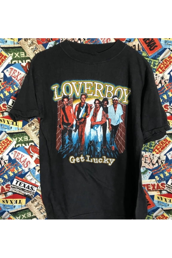 RARE Loverboy Get Lucky Tour Cotton Adult T-Shirt MC973