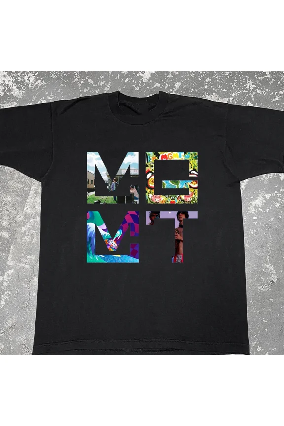 RARE MGMT Albums Short Sleeve Black Tee T-Shirt Unisex All Size S To 5XL AL762