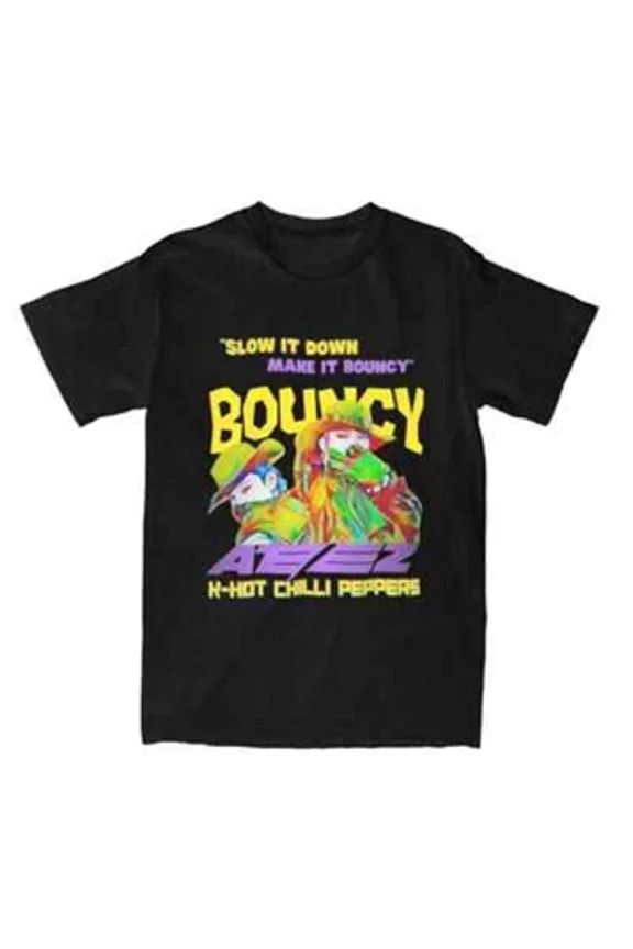 RARE Men Women Group ATEEZ BOUNCY Funk Kpop Shirt Merchandise Casual 100% Cotton T Sh