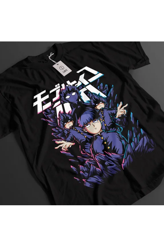 RARE Mob Psycho 100 Shirt Shigeo Kageyama Tshirt Reigen T-Shirt Ritsu Teru Anime Tee