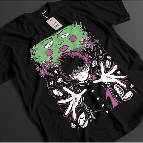 RARE Mob Psycho 100 Shirt Shigeo Kageyama Tshirt Reigen T-Shirt Ritsu Teru Anime Tee
