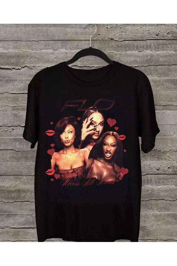 RETRO NEW Flo Band Gift For Fan Short Sleeve Black All Size T-Shirt