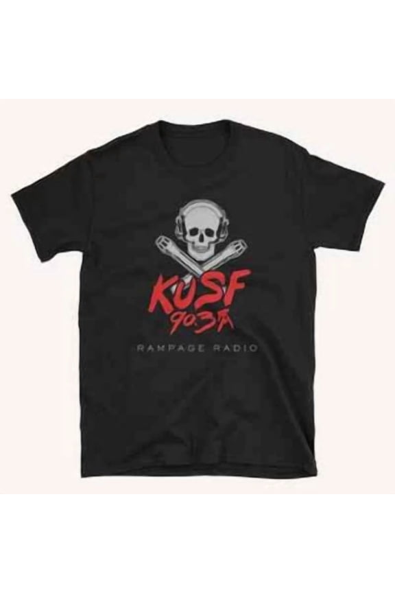 RARE NEW KUSF 90.3 FM RADIO ROCK STATION LOGO UNISEX T-SHIRT FUNNY TEE SIZE S-5XL