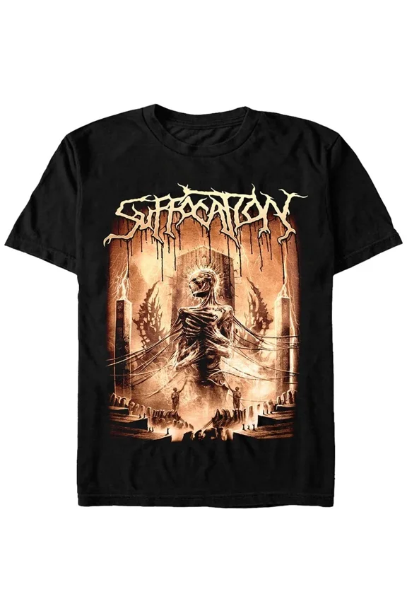 RARE NEW Suffocation Band Short Sleeve Cotton Black All Size Shirt AR919
