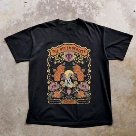 RARE NEW The Decemberists Band 2024 Concert Short Sleeve Black All Size Shirt