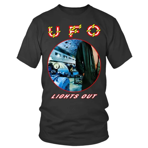 RARE NEW UFO - Lights Out Short Sleeve Cotton Black All Size T-Shirt