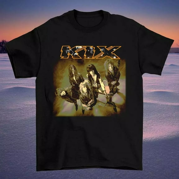 RARE New Kix Band collection Gift For Fan Cotton Short Sleeve Unisex Black Shirt