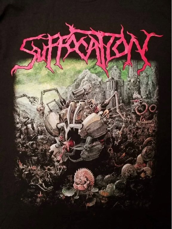 RARE New Popular Suffocation Black T-Shirt Cotton Full Size S-5XL RD308