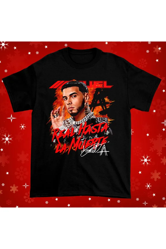 RARE New Rare! Anuel AA For Fans Cotton All Size Men Women Black Shirt BL155