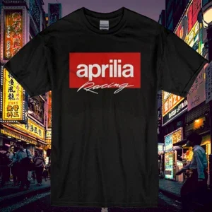 RARE New Shirt Aprilia Racing Motorcycle Men's Black T-Shirt Funny Size S to 5XL