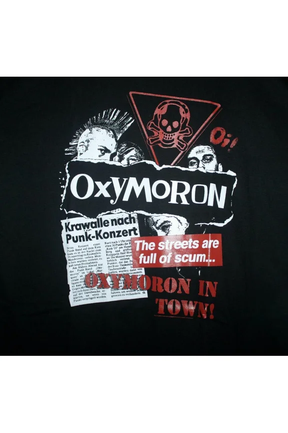 RARE Oxymoron Band The Streets Are Full Of Scum Black Shirt All Size Unisex