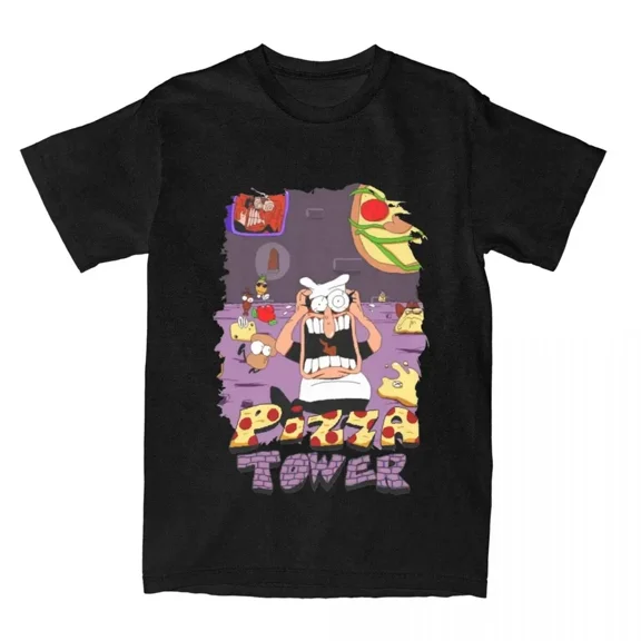 RARE PIZZA TOWER Gaming Game Fans Merch Shirt Men Women Novelty 100% Cotton Summer Te