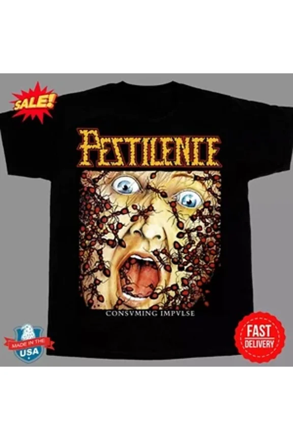 RARE Pestilence Consuming Impulse Black T Shirt S-5XL