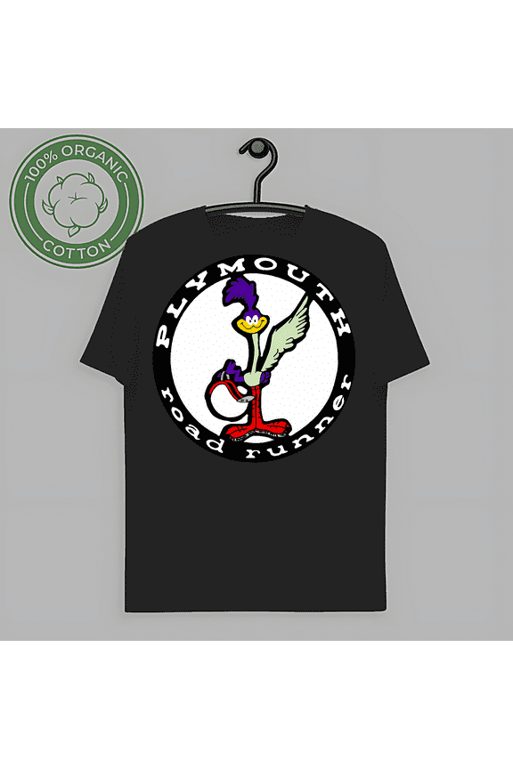 RARE Plymouth Roadrunner Logo size L white tshirt-TH58693