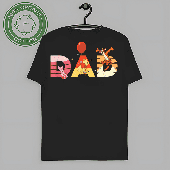 RARE Pooh Bear And Friends Dad Winnie The Pooh Father's Day Gift Tshirt Men Women-TH59001