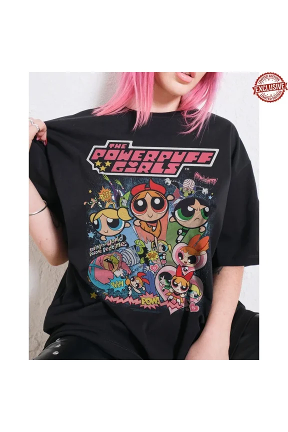 RARE Powerpuff Girls Vintage Unisex Handmade T-Shirt Gift Full Size S-4XL